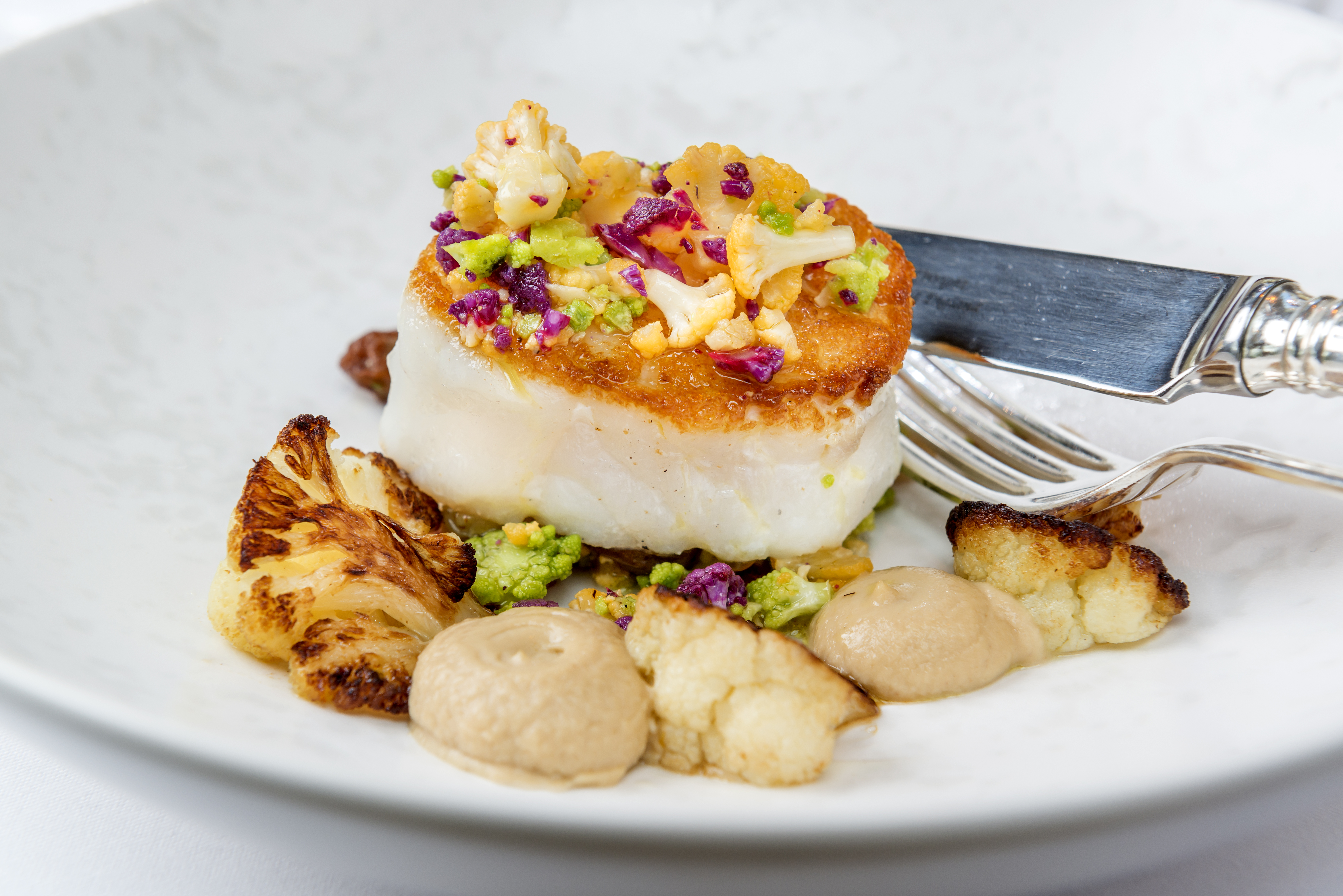 Photo by Guy Harrop. Cod with coconut cream at The Vineyard in Newbury image copyright guy harrop info@guyharrop.com 07866 464282