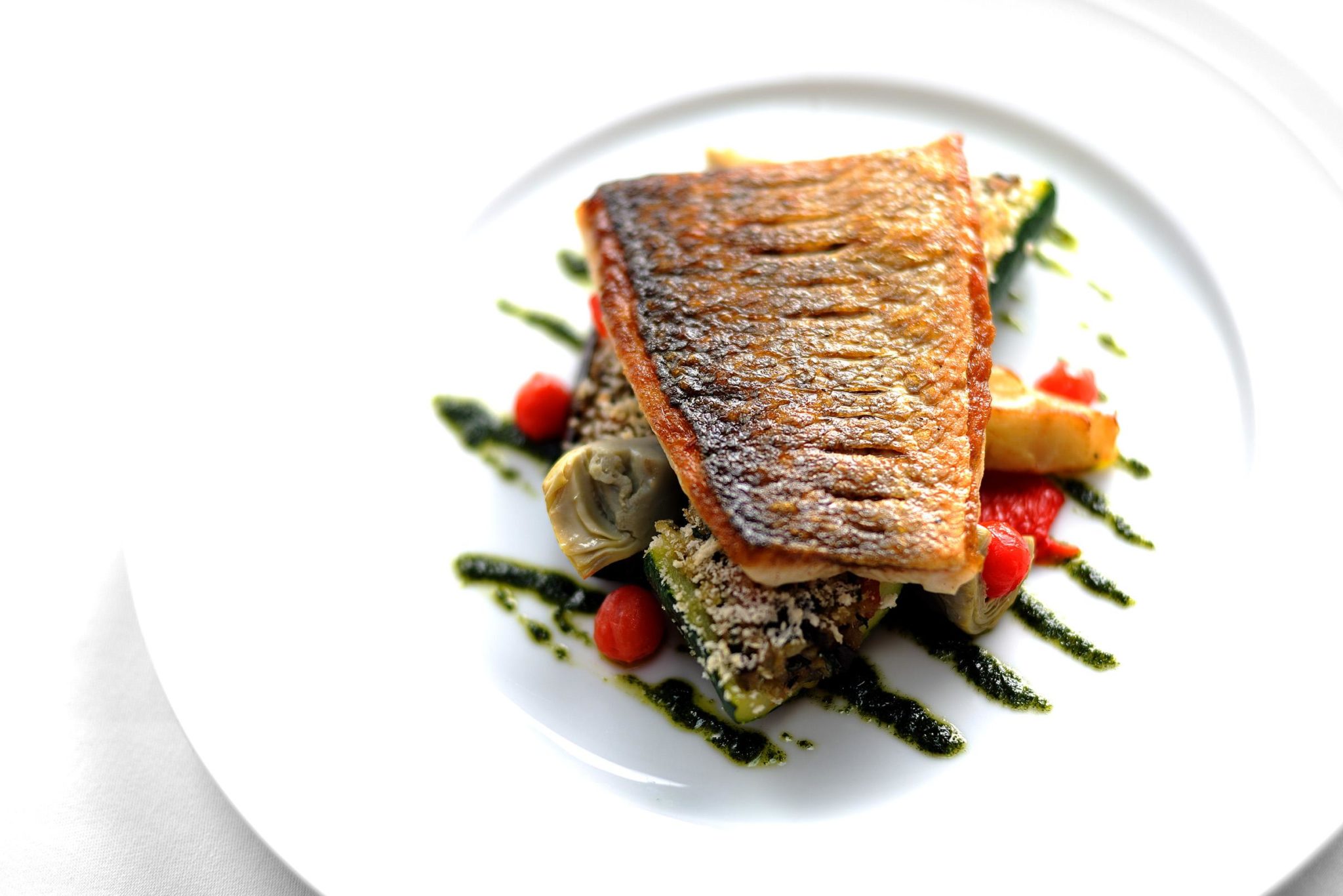 Chefs Recipe Griddled South Coast Sea Bass with Provencale Vegetables