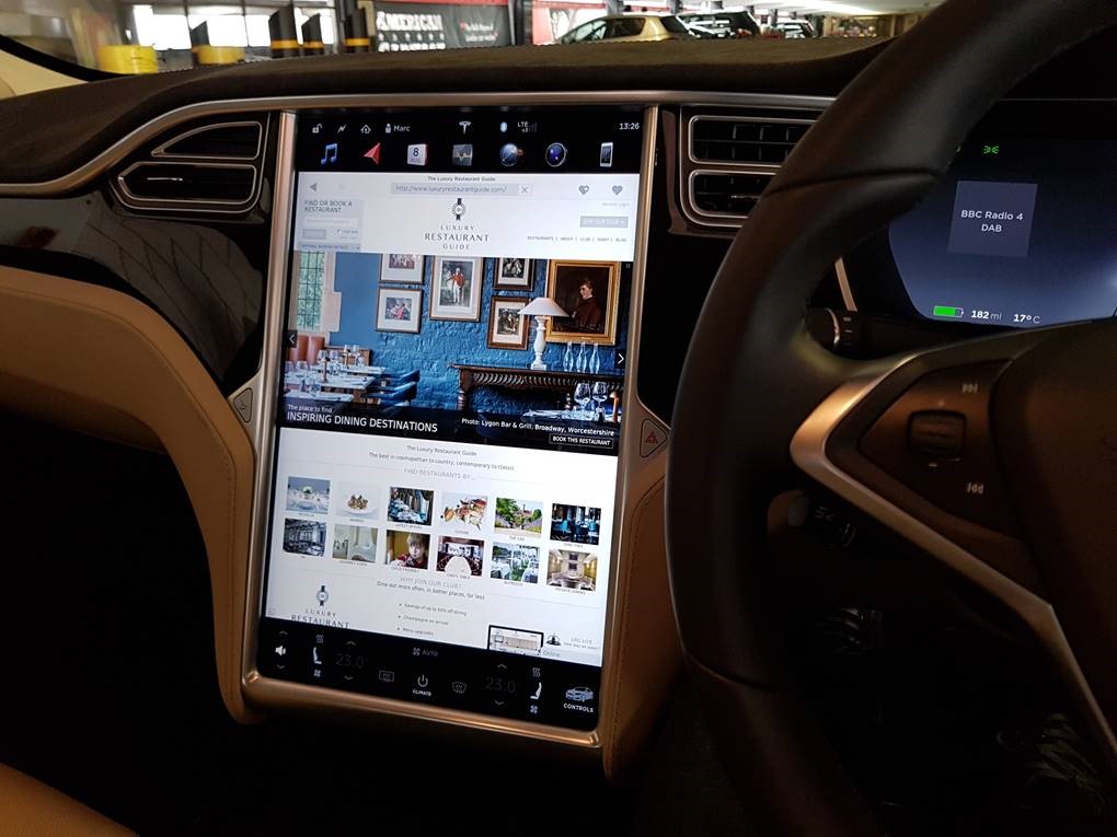 tesla screen