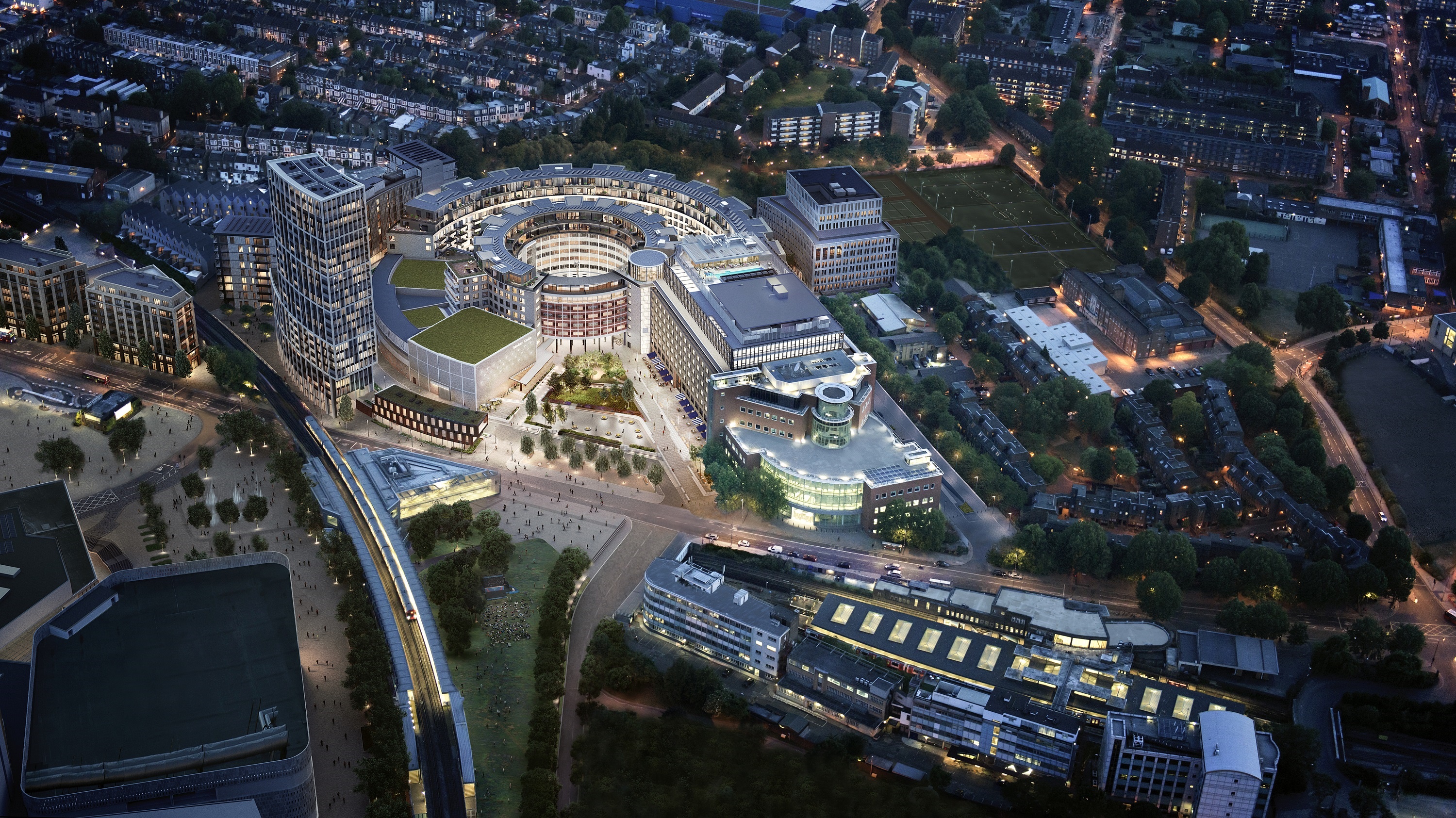 TELEVISION CENTRE_DUSK VIEW