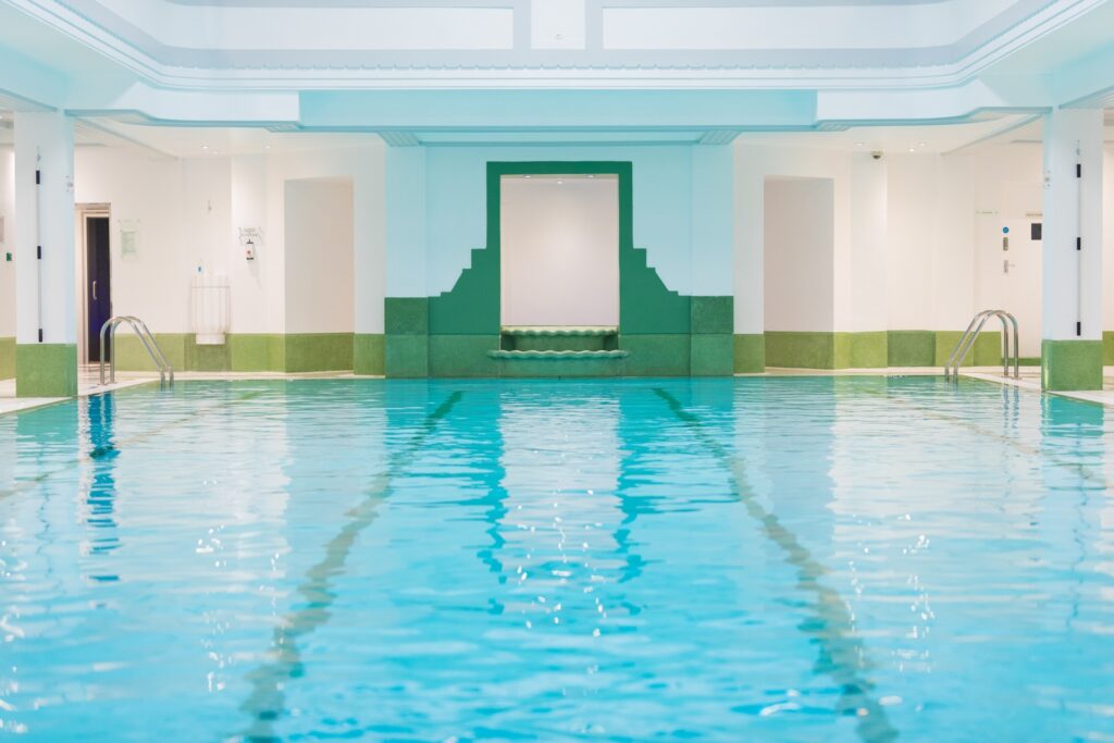 The Lansdowne Club 25-yard indoor swimming pool in Mayfair.