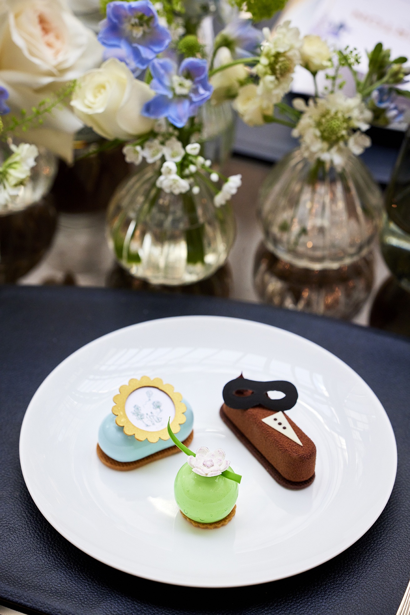 Cakes served for Bridgerton afternoon tea close up at The Lanesborough